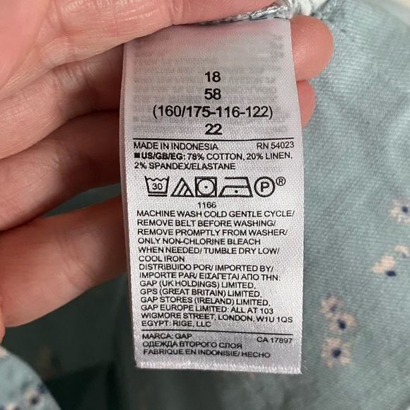 Gap Blue Floral Printed Belted Jumper Size 18 - Picture 5 of 10